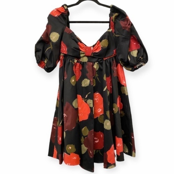 Kate Spade NWT New York Just Rosy Beau Dress Short Babydoll Black Floral Size 6 - Picture 5 of 15